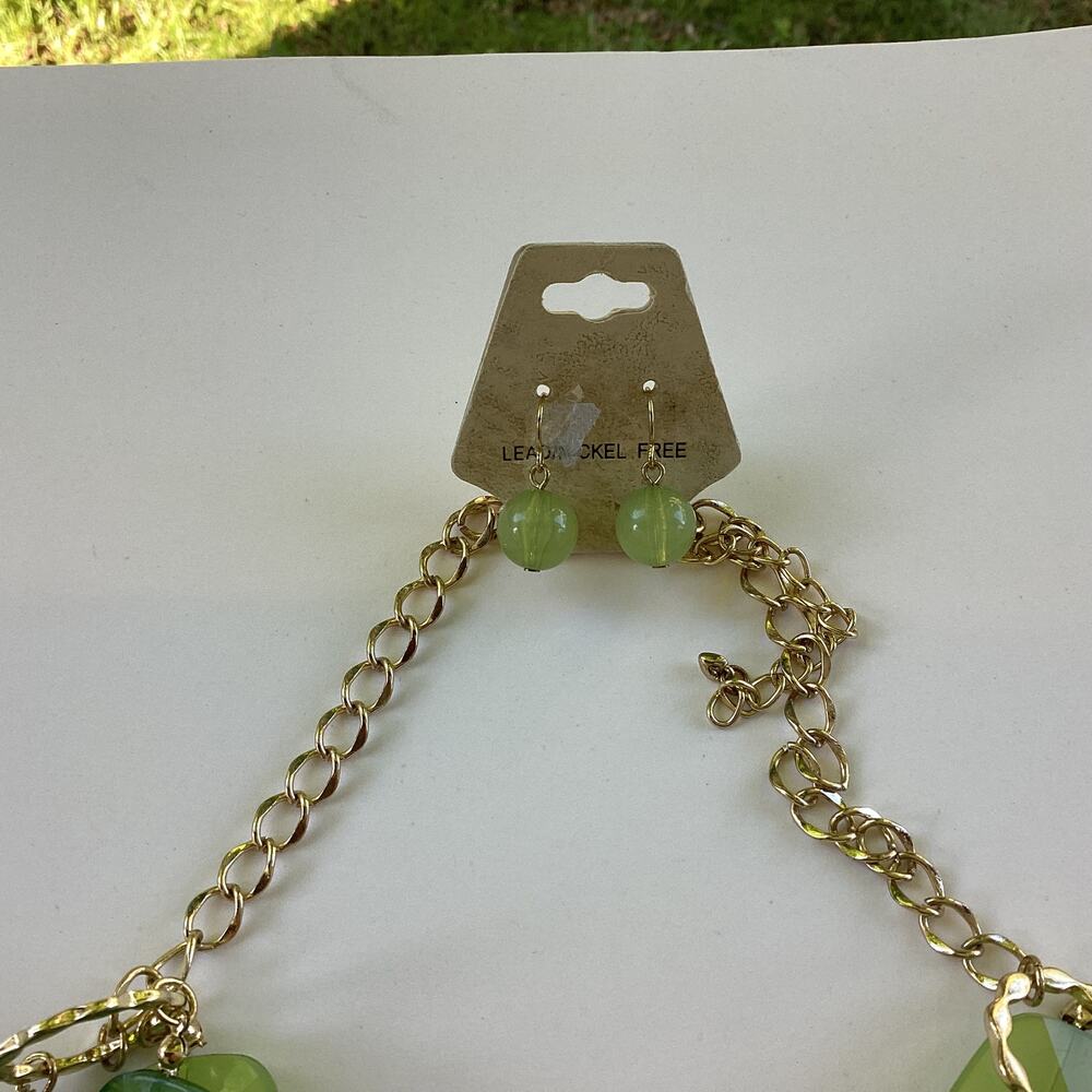 1799NWT Fashion Multi-Layer Necklace Trendy Jewelry Boutique Colorful w/Earrings - Picture 2 of 2